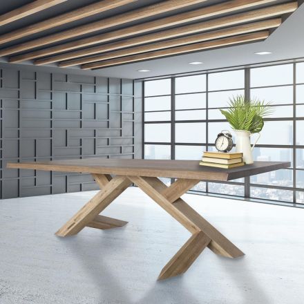 Matbord i massiv ek tillgängligt med olika kanter Made in Italy - Boromir Viadurini