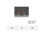 Matbordsstruktur i järn och massivt trä Tillverkad i Italien - Romino Viadurini