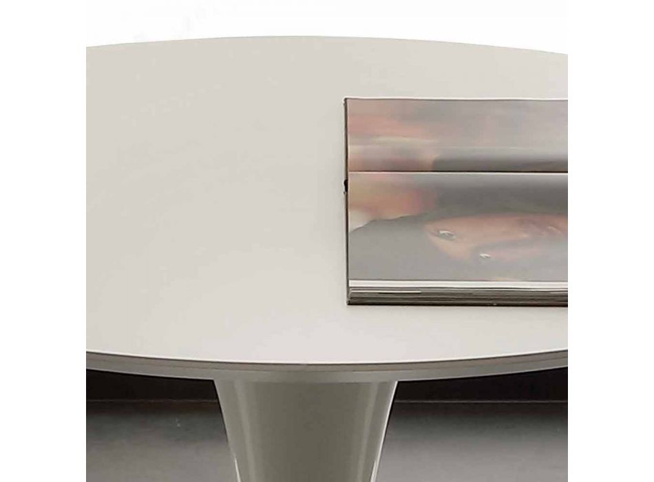 Topeka vita runda matbord, modern design Viadurini