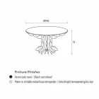 Cassia runda matbord, piano svart trä och glasskiva Viadurini