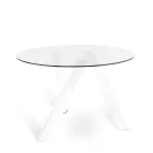 Adamo runt matbord med glasskiva, modern design Viadurini