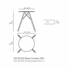 Runt matbord i trä och Hpl-topp, 4 stycken - Faz Wood av Vondom Viadurini