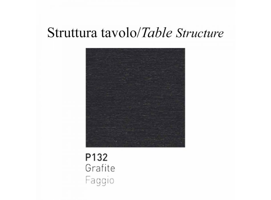 Runt matbord i härdat glas och trä tillverkat i Italien - Connubia Peeno Viadurini