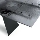 160x90 Vardagsrumsbord med transparent hamrad glasskiva - Martello Viadurini