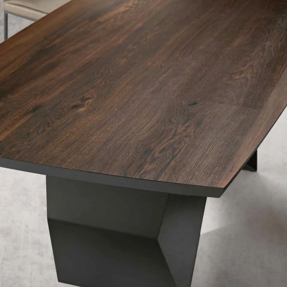 Vardagsbord 200x100 i Ekfaner och Metall - Cross Viadurini