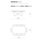Vardagsbord 200x100 i Ekfaner och Metall - Cross Viadurini