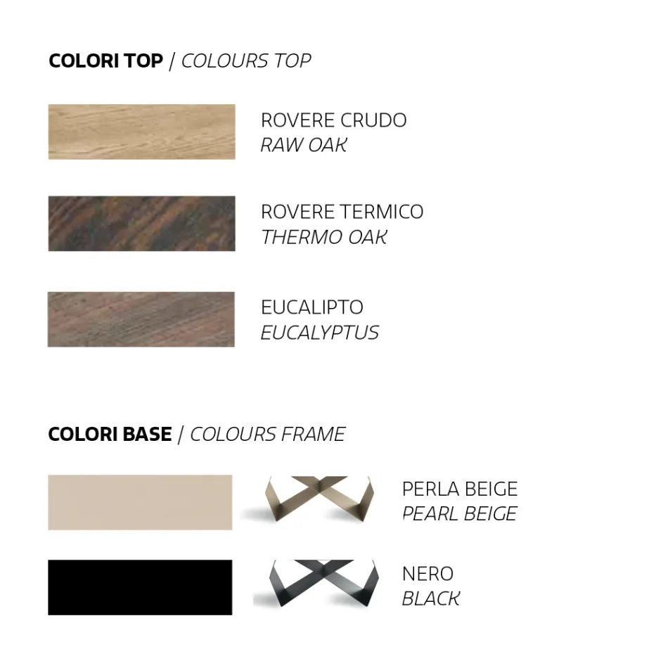 Vardagsbord 200x100 i Ekfaner och Metall - Cross Viadurini