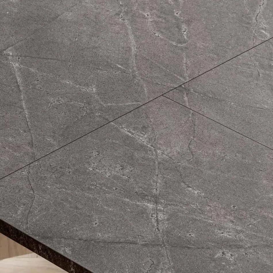 Utdragbart vardagsrumsbord 260 eller 300 cm i metall och HPL - Borgo Viadurini