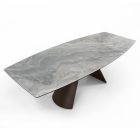 Utdragbart vardagsrumsbord med fatformad skiva i keramik Made in Italy - Glasögon Viadurini