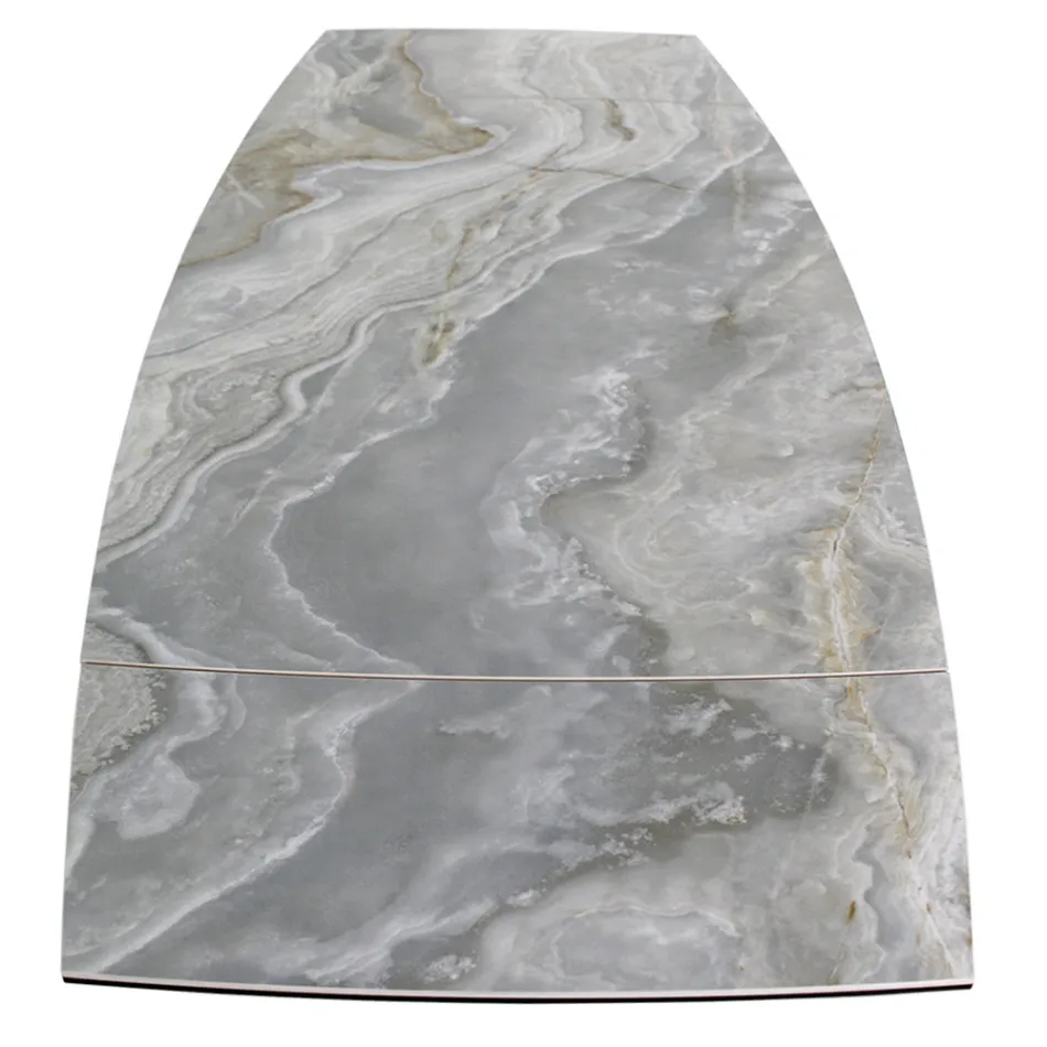 Utdragbart vardagsrumsbord med fatformad skiva i keramik Made in Italy - Glasögon Viadurini