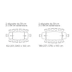 Utdragbart vardagsrumsbord med fatformad skiva i keramik Made in Italy - Glasögon Viadurini