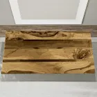 Vardagsrumsbord med ekskiva och färgad epoxiharts - Miklas Viadurini