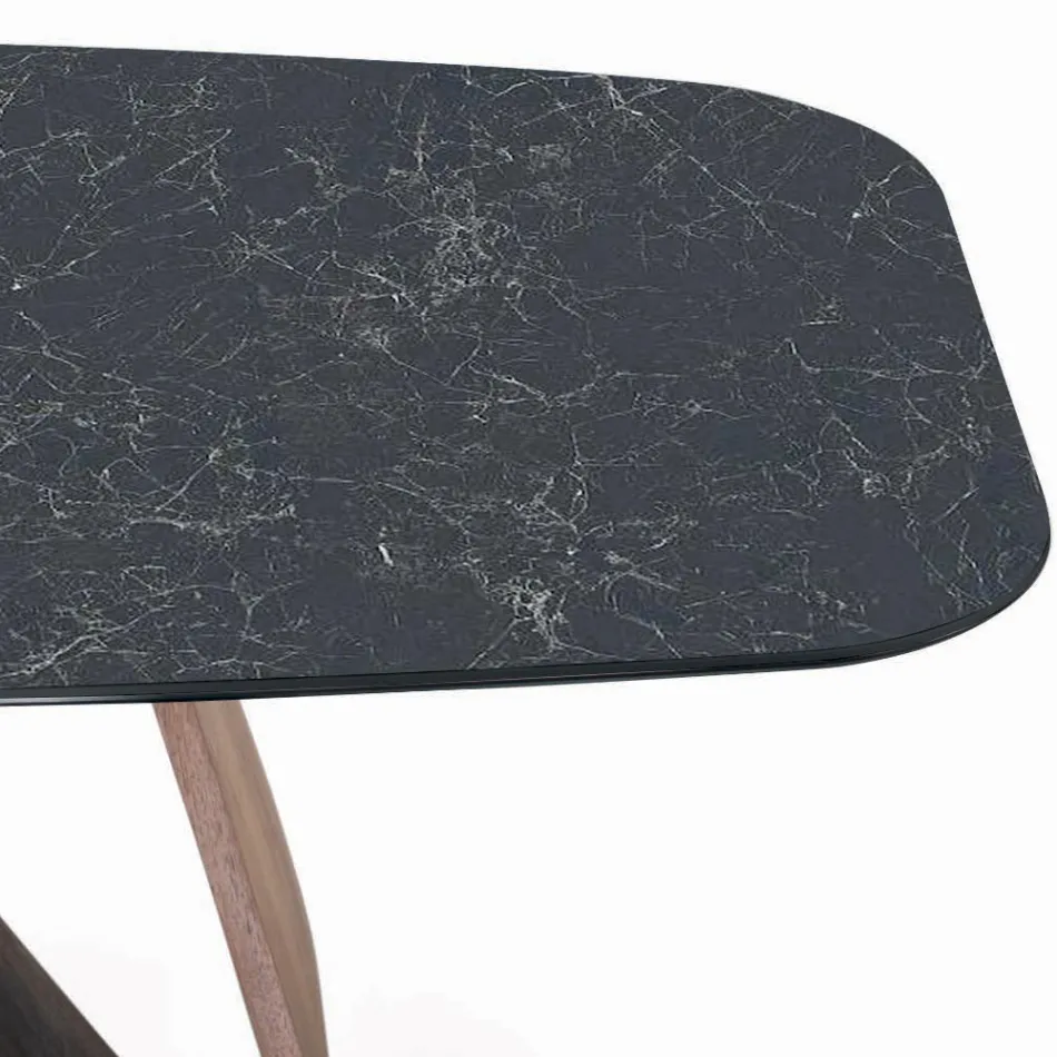 Fast vardagsrumsbord med träfot Tillverkat i Italien - Equatore Viadurini