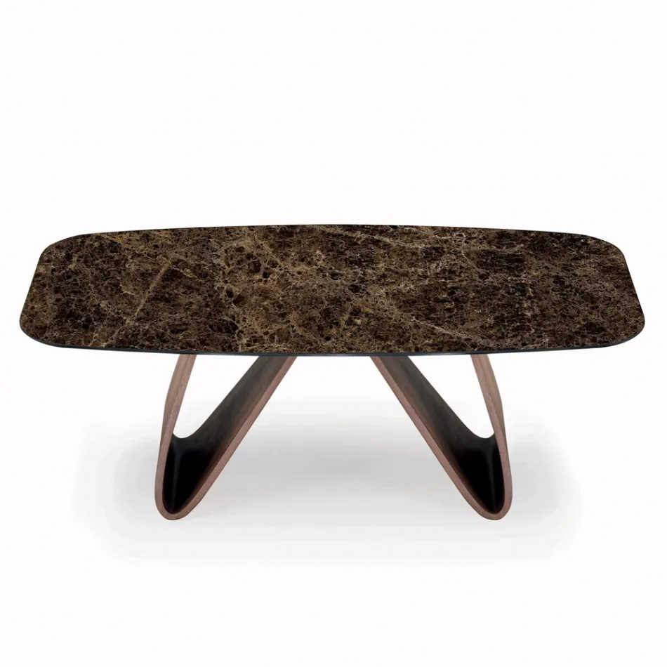 Fast vardagsrumsbord med träfot Tillverkat i Italien - Equatore Viadurini