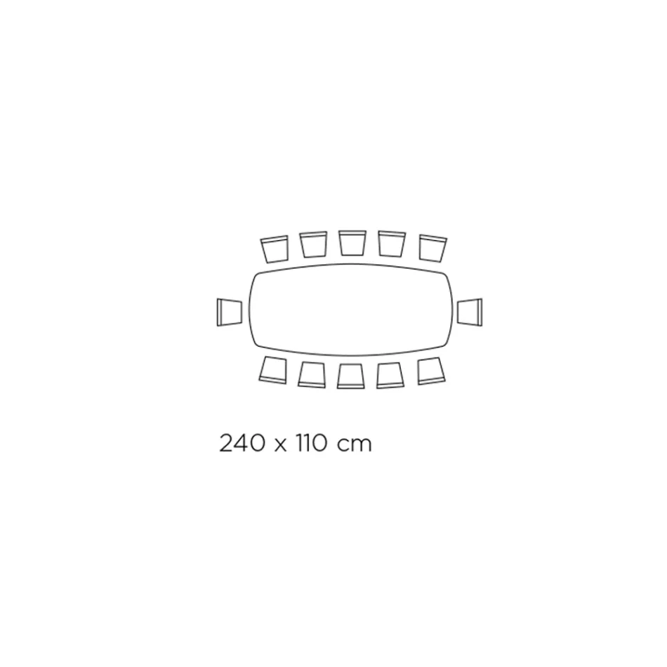 Fast vardagsrumsbord med fatformad skiva i keramik Made in Italy - Glasögon Viadurini