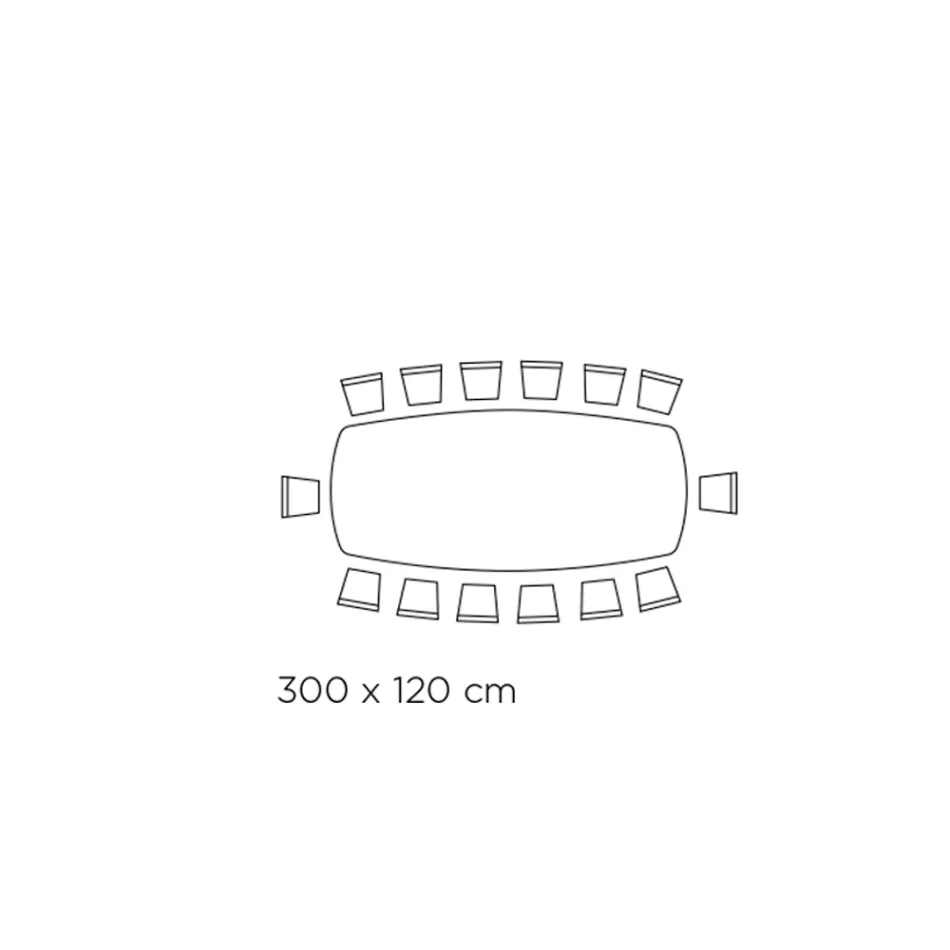 Fast vardagsrumsbord med fatformad skiva i keramik Made in Italy - Glasögon Viadurini