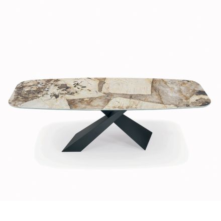 Fast vardagsrumsbord med keramikskiva Made in Italy - Ferie Viadurini