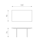 Vardagsbord i ekfaner och bas i härdat glas - Nicofisso Viadurini