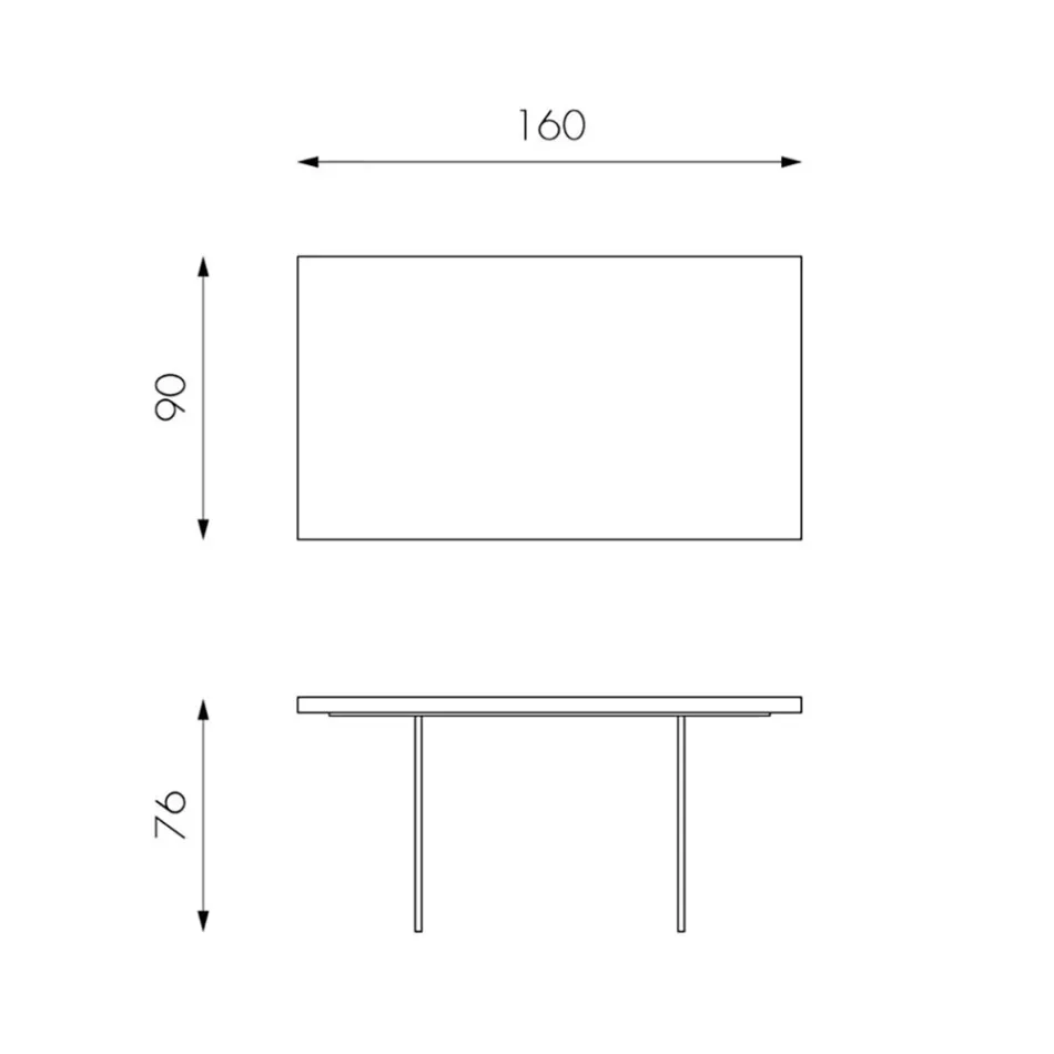 Vardagsbord i ekfaner och bas i härdat glas - Nicofisso Viadurini