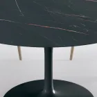 Fast runt vardagsrumsbord i laminat och aluminium Tillverkat i Italien - dollar Viadurini