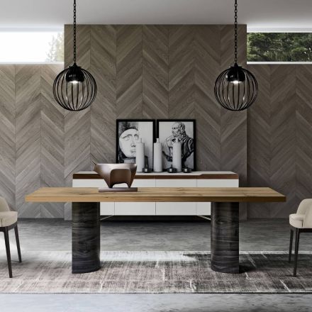 Modernt vardagsrumsbord i massivt trä Tillverkat i Italien - Catrin Viadurini
