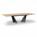 Utdragbart designbord Upp till 294 cm i trä och metall Tillverkad i Italien - Nuzzo