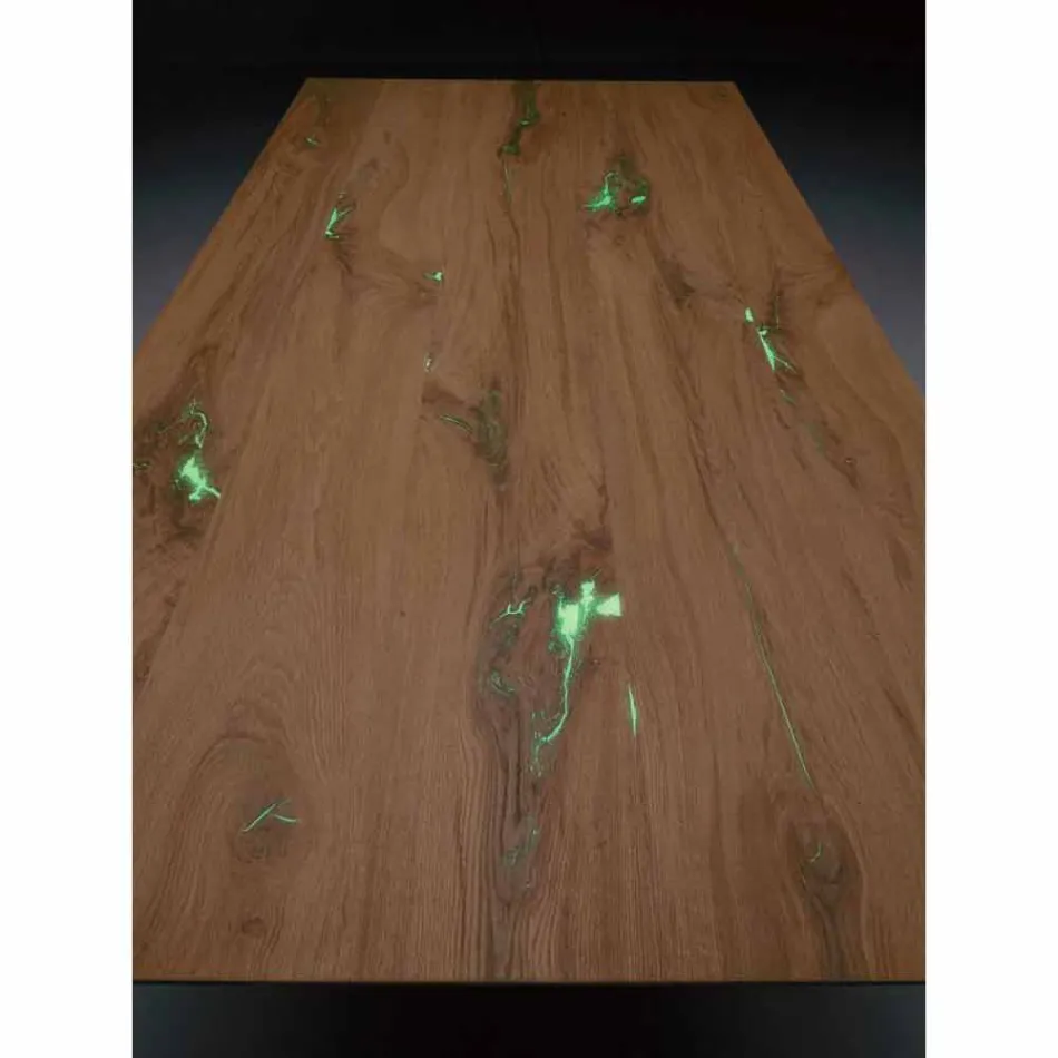 Utdragbart designbord Upp till 294 cm i trä och metall Tillverkad i Italien - Nuzzo Viadurini