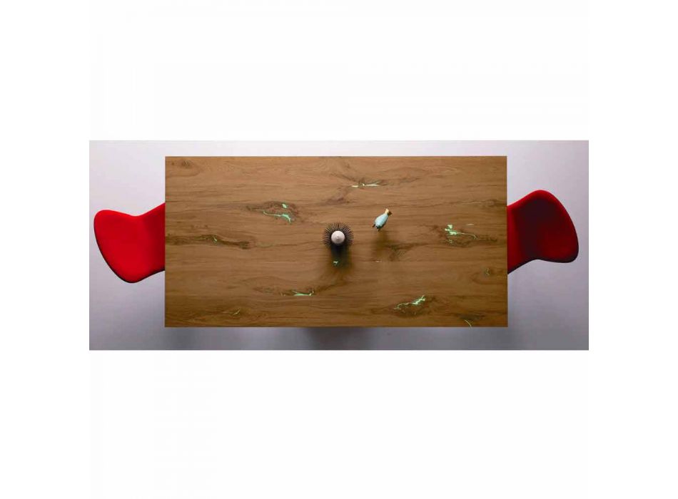 Utdragbart designbord Upp till 294 cm i trä och metall Tillverkad i Italien - Nuzzo Viadurini