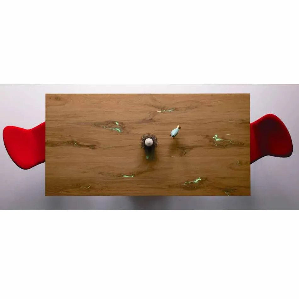 Utdragbart designbord Upp till 294 cm i trä och metall Tillverkad i Italien - Nuzzo Viadurini