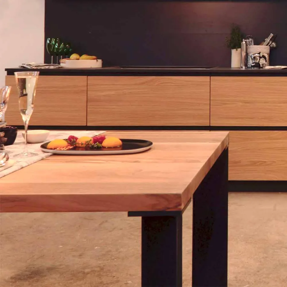 Modernt designbord i naturlig valnötträ, L180xP90cm, Yvonne Viadurini