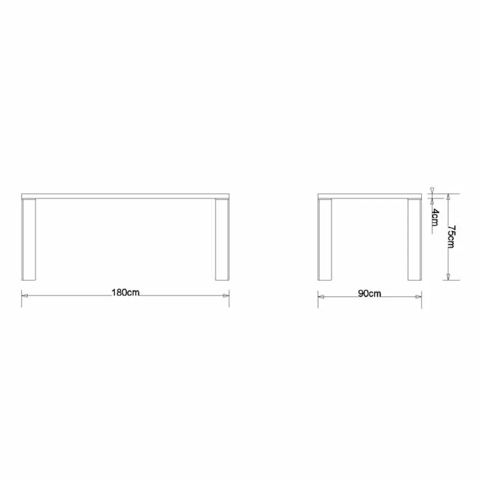 Modernt designbord i naturlig valnötträ, L180xP90cm, Yvonne Viadurini
