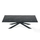 Design köksbord i keramik och svart stål Made in Italy - Grotta Viadurini