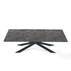 Design köksbord i keramik och svart stål Tillverkat i Italien - Grotta Viadurini