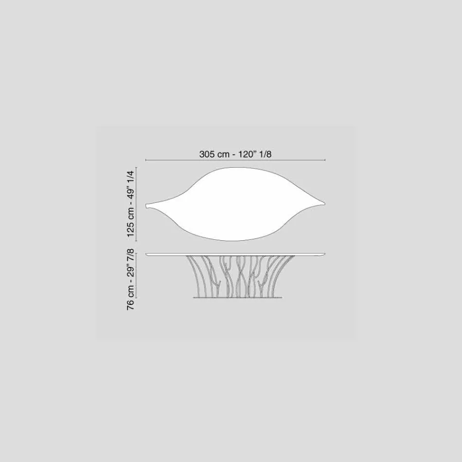 Design bord fanerad ek och valnöt Fenice Viadurini