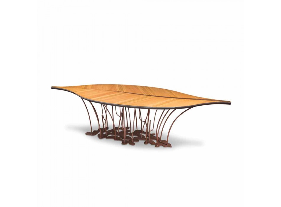 Design bord fanerad ek och valnöt Fenice Viadurini