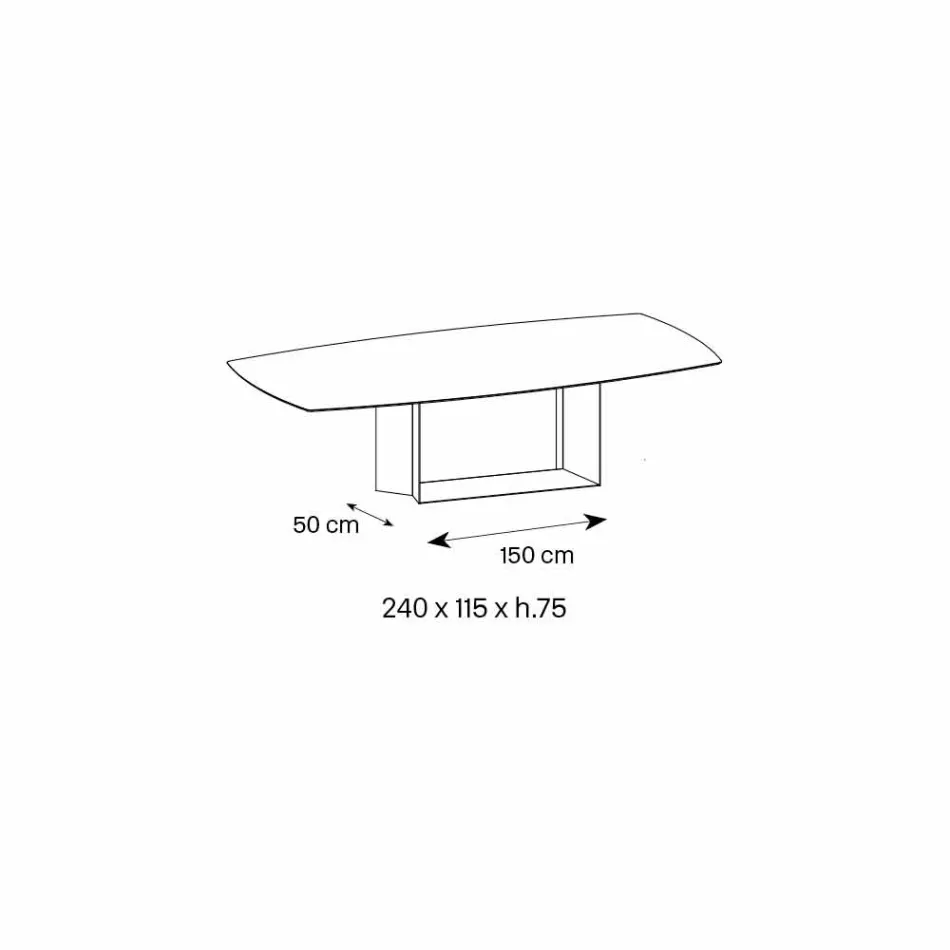 Designbord i Matt Noir Desir Keramik och metall tillverkad i Italien - mörkbrun Viadurini