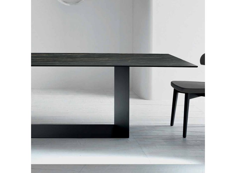 Designbord i Matt Noir Desir Keramik och metall tillverkad i Italien - mörkbrun Viadurini