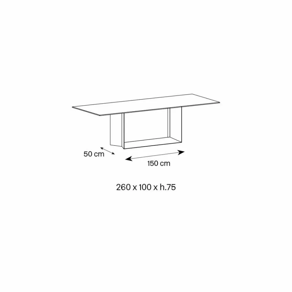 Designbord i Matt Noir Desir Keramik och metall tillverkad i Italien - mörkbrun Viadurini
