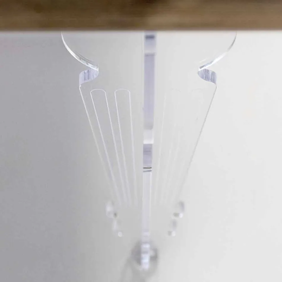 Designbord av gran och träplastglas tillverkat i Italien, Castro Viadurini