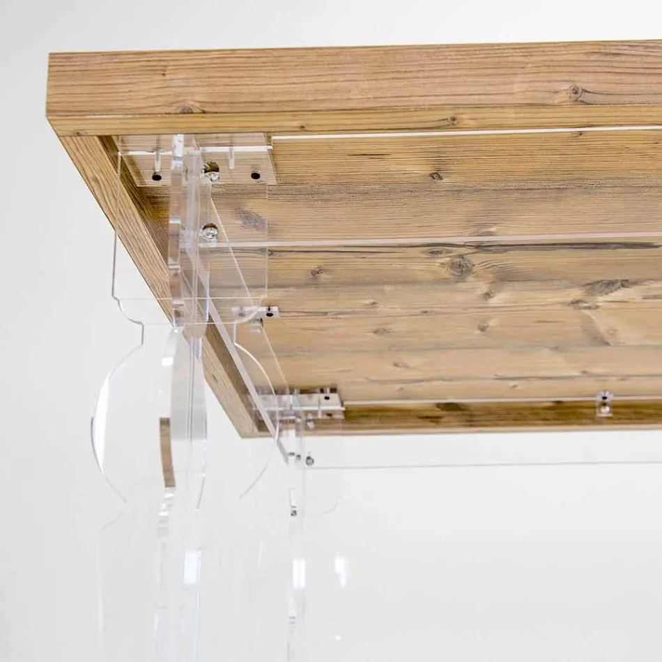 Designbord av gran och träplastglas tillverkat i Italien, Castro Viadurini