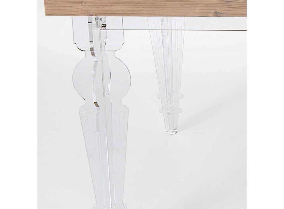 Designbord av gran och träplastglas tillverkat i Italien, Castro Viadurini