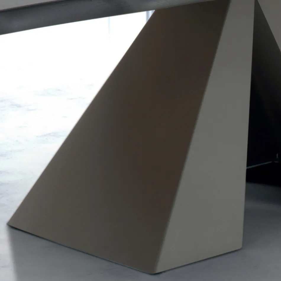 Designbord i fanerat trä och stål Tillverkat i Italien – Dalmata Viadurini