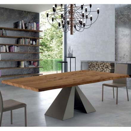 Designbord i fanerat trä och stål Tillverkat i Italien – Dalmata Viadurini