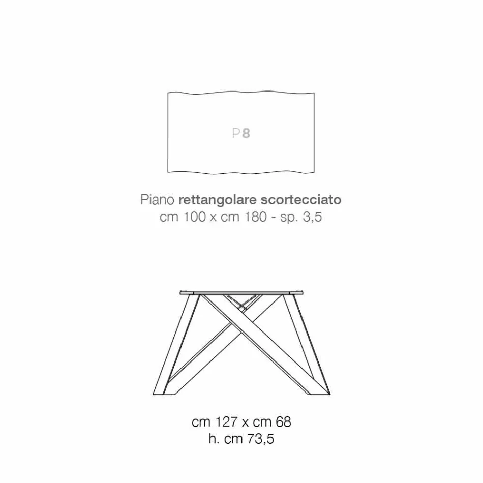 Designbord i massivt trä producerat i Italien, Wilmer Viadurini