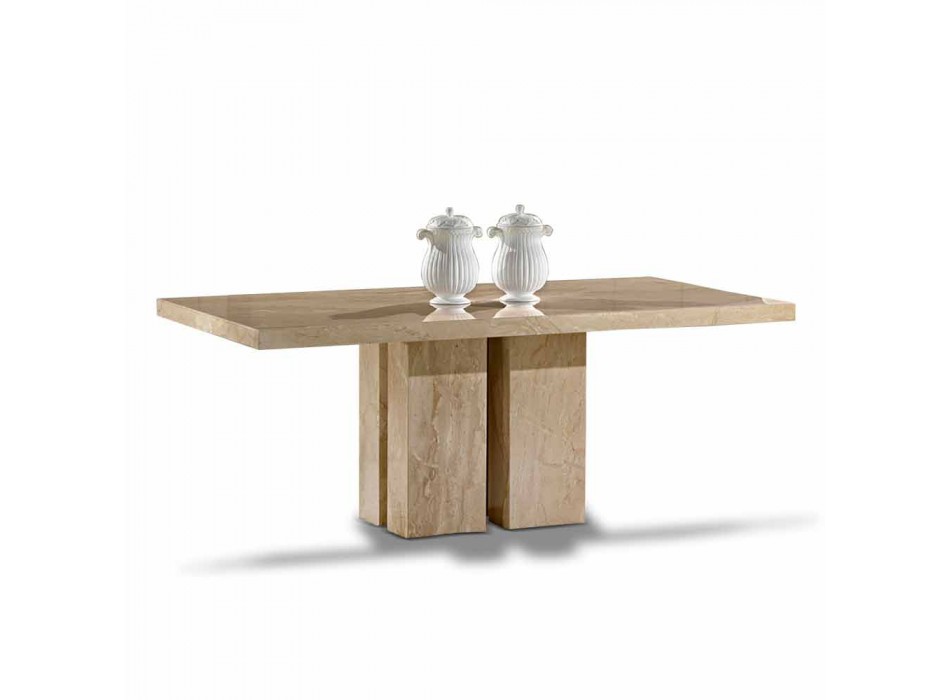Lyxbord med modern design, topp i Daino Marble tillverkad i Italien - Zarino Viadurini