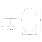 Eero Saarinen Bord H 74 med oval skiva i guld Calacatta Marmor Tillverkad i Italien - Scarlet Viadurini