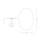 Eero Saarinen Bord H 74 med oval skiva i guld Calacatta Marmor Tillverkad i Italien - Scarlet Viadurini