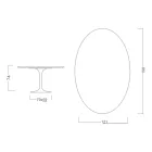 Eero Saarinen Bord H 74 med oval skiva i guld Calacatta Marmor Tillverkad i Italien - Scarlet Viadurini