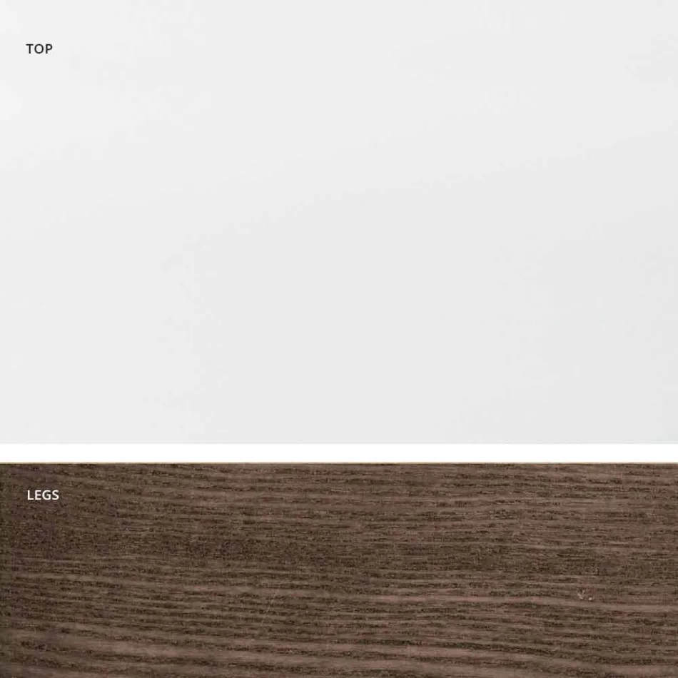 Utdragbart bord av glas och massivt trä gjord i Italien, Dimitri Viadurini