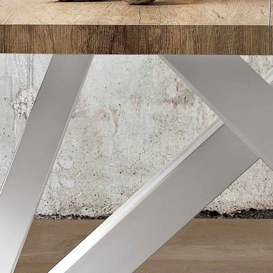 Modernt extensibelt bord av tillverkat i Italien melamin trä, Wilmer Viadurini